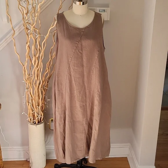 Match Point USA | Dresses | Match Point Usa 0 New With Tags Linen Full  Length Tank Dress Sz Xl | Poshmark